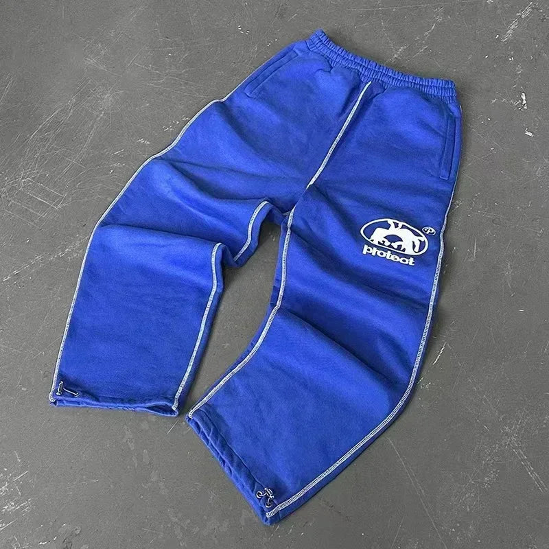 casual police trousers work pants male korean harajuku man long pants cargo streetwear joggers men y2k streetwear merican style unique joggers style 2402
