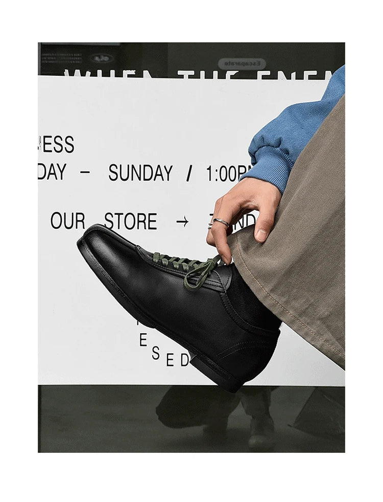 Vintage Casual Leather Shoes Men Women Streetwear Fashion Lightweight Commute Business Leather Derby Shoes