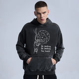 cyberpunk melting smiley featuring rainbowtouches washed hoodie for men vintage popular stranger hip hop winter printing high street clothes black mens clothing