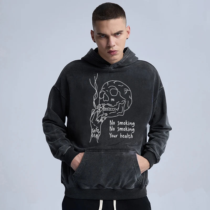 cyberpunk melting smiley featuring rainbowtouches washed hoodie for men vintage popular stranger hip hop winter printing high street clothes black mens clothing