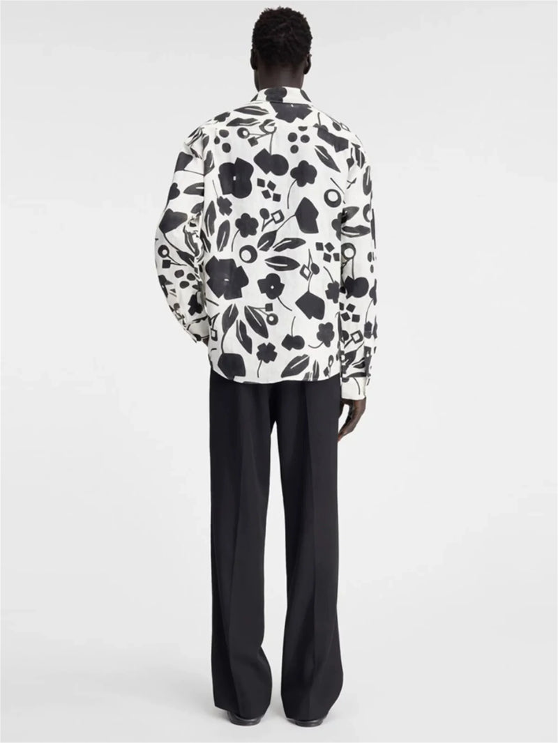 24ss New Retro Vintage Digital direct spray cherry print High-Street Casual long sleeved shirt