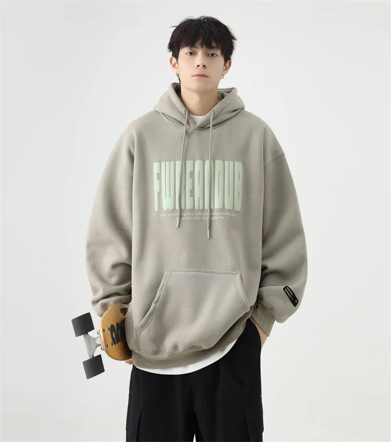 2024 New Letter Foam Printed Hoodies Mens Autumn Oversized Cotton Y2K