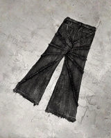 2023 street retro raw edge high waist skinny jeans mens y2k fashion casual loose versatile distressed wide leg jeans womens unique jeans style 1833