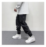 hip hop loose fit elastic waist pants fashion paisy ankle pants mens casual letter embroidery drewstring sportwear pants joggers unique joggers style 3526