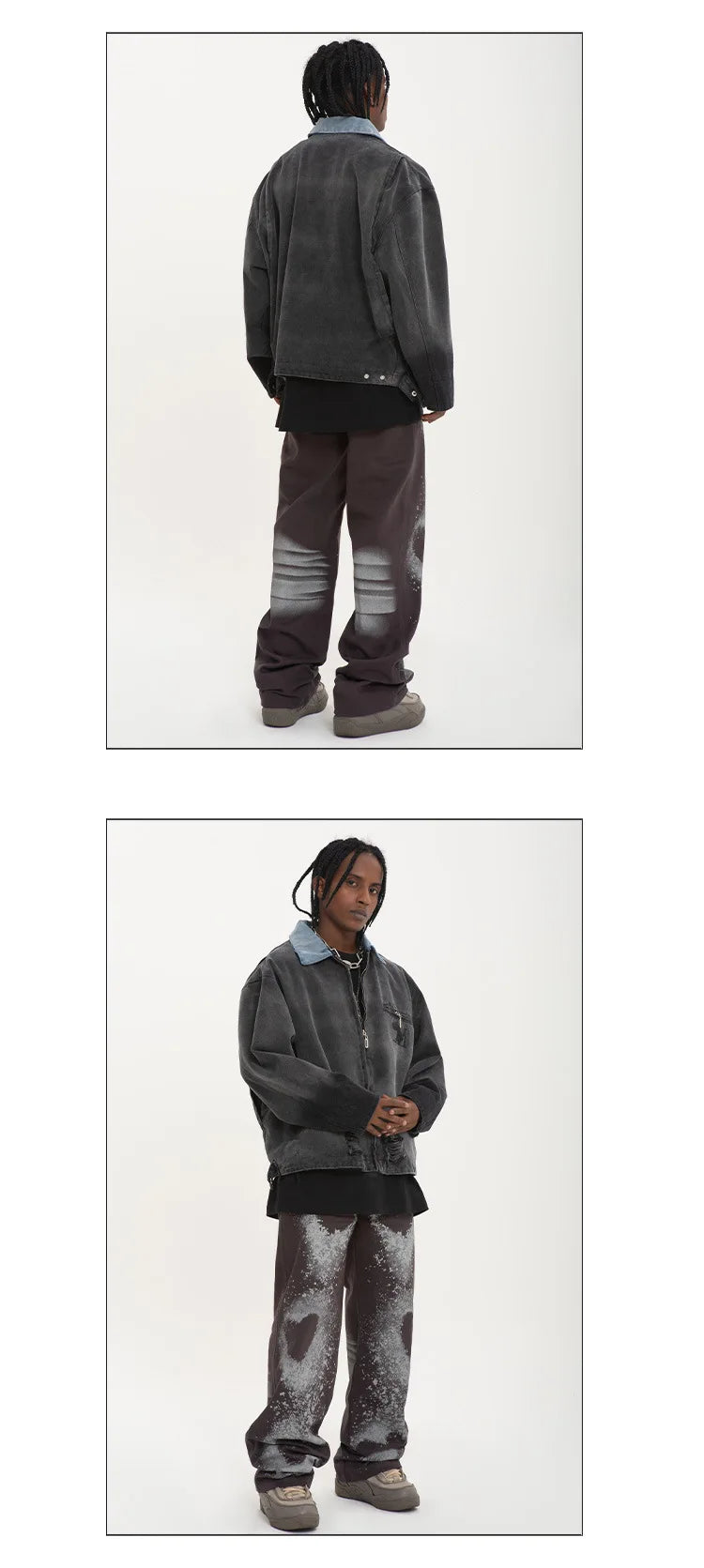 fashion loose streetwear denim pants unisex casual graffiti print wide legs jean pants hip hop trousers joggers mens baggy jeans unique joggers style 2894