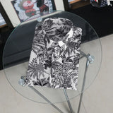 New 2021 luxury Men Classic Sketch jungle Leopard Fashion 50% Silk Casual Shirts Shirt high quality Pocket Short sleeves #A47