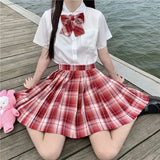 Jk Uniforms Gyaru School Uniform for Girl Student Pleated Skirt Uniform Set Women Short Sleeve Bow Tie Seifuku Japanese Style