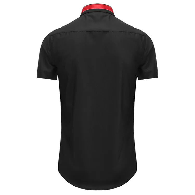 New 2022 Luxury Men Classic Embroidered stars comfortable Fashion Cotton Casual Shirts Shirt High Quality Short Sleeves A116