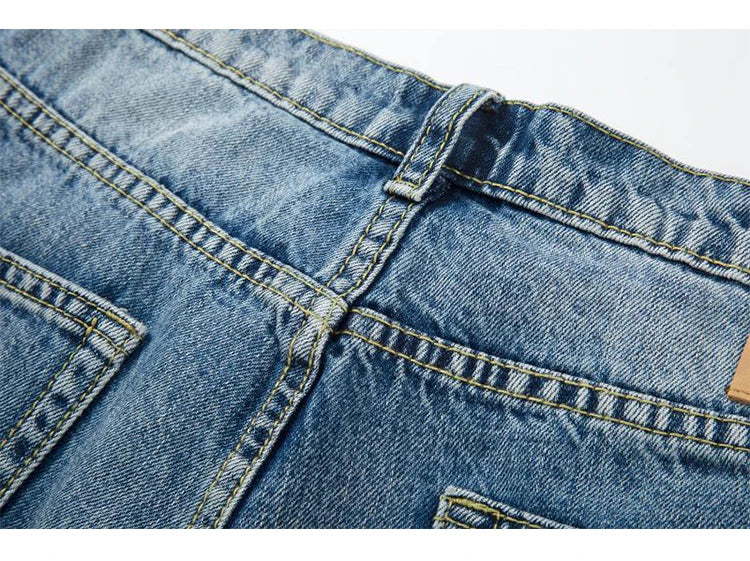 fashion ripped destroied jeans trousers distressed biker jeans with stars high street slim pants joggers denim jeans for men unique joggers style 3267