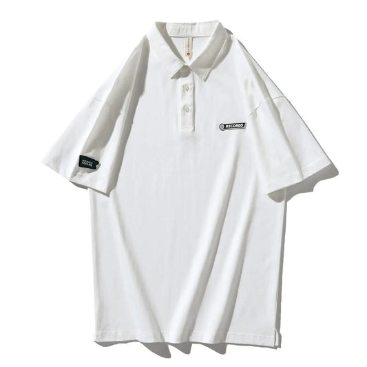 Anime Chrome logo – Korean Style Summer Minimalist Style Short Sleeved Polo Shir