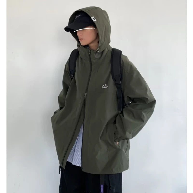 techwear zip bomber, urban street style, mens fashion