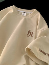 Glitchcore Aesthetic drop – 2024 Summer Letter Embroidered Waffle T Shirt Mens Y2K Vinta