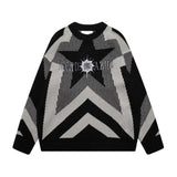 stars knitted sweater unisex harajuku letter embroidery sweater casual pink color pullover streetwear sweaters jumpers knitwear trendy hip hop style outerwear, oversized graphic print design, unique limited edition hoodie