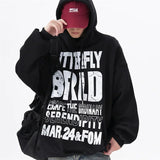 Retro Korean Street Pullover – American Street Mottled Letter Print Hoodies For Men 2024 New Hip Hop Fashion Hooded Sweatshirt Couple Y2K Vintage Hoodie | Zip Knit Drop #157