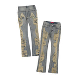 distressed skinny flared jean for mens big washed destroyed ripped denim jeans hip hop street wear blue biker jean pant women unique jeans style 201