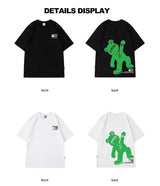 Glitchcore Chrome print – Summer Creative Cartoon Bear Printed T Shirt For Men Short S