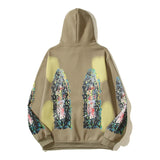 Graffiti Mud Dyed Pullover Fleece Hooded Sweatshirts For Men And Women