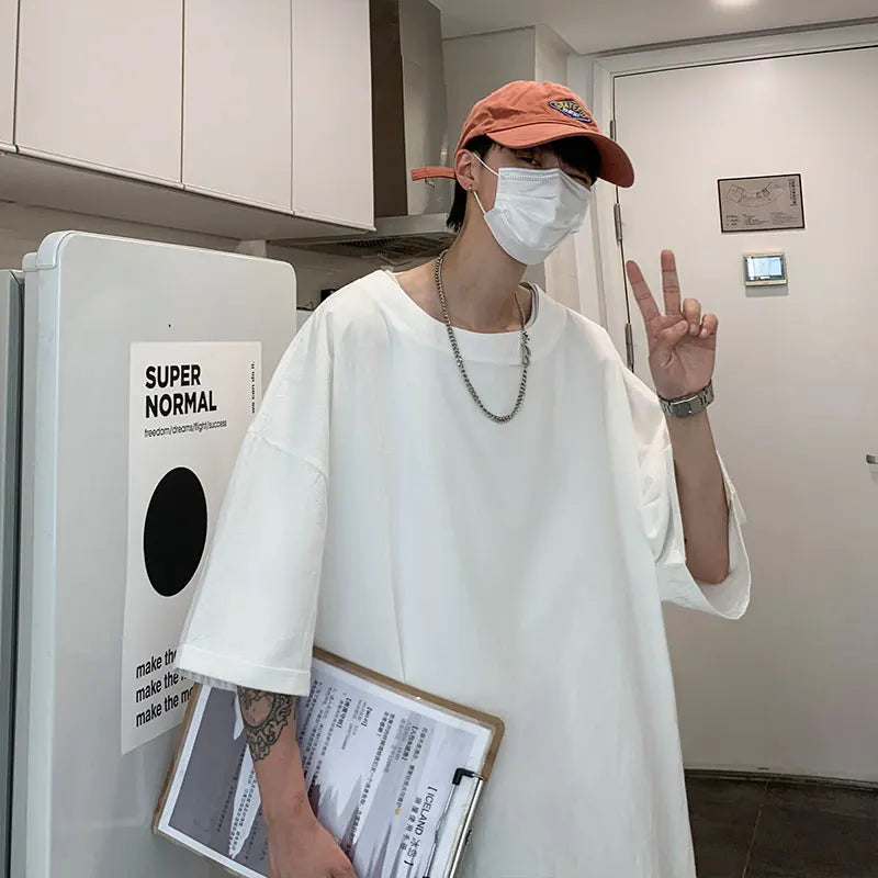 Anime Streetwear top – T Shirt Oversized Cotton Men Fashion Mens Summer Tshirts Ove