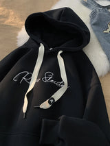 Men Hoodie Letter Printed Long Sleeve Autumn Sweatshirts Goth Fashion Y2K Vintage Hoodies Streetwear Fleece Pullover