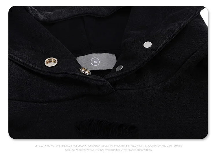 Hacker aesthetic hoodie with dystopian-style typography