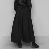 dark gothic style loose casual 7 point hakama pants wide leg pants 2024 new genderless large size design samurai pants unisex unique default style 3370