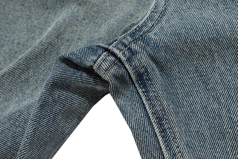 new washed faded distressed baggy jeans for men straight high street retro casual denim trousers vintage loose cargo pants unique cargo style 1413