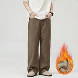 men solid color denim wide leg straight streetwear fashion loose casual jeans pants women y2k jeans trousers unique jeans style 1835