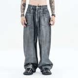 Autumn/winter 2024 loose wash jeans with silver coating
