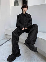 mens sequin 2 piece sets loose casual long sleeve shirt pant stage fashion party show clothing dress shirts trousers costumes unique default style 2884