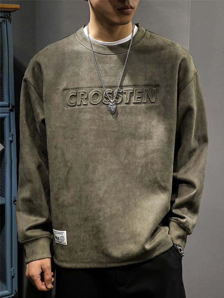 Autumn Letter Foam Printed Crewneck Sweatshirts For Men Oversized Pullovers Hoodies 2025 New Y2K Streetwear Sudaderas Aesthetic
