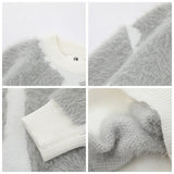 imitation mink fur antarctic velvet knit sweaters winter mens mohair knitwears oversized street wear round neck long sleeve unique limited edition hoodie, aesthetic street look hoodie, streetwear fashion hoodie