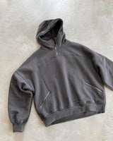 Harajuku Solid Color Zip Up Hoodie Retro Punk Y2K Hoodies Fashion Hip