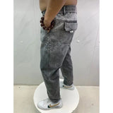 summer thin loose wide leg men jeans soft lyocell elastic fashion casual straight drawstring denim trousers black blue gray urban skinny jeans