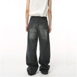 streetwear vintage y2k men s jeans black baggy trousers new wide leg denim pants hip hop harajuku distressed straight pants ripped baggy denim