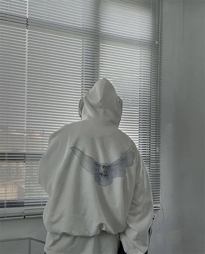 gothic aesthetic drop featuring high quality double layer pigeon kanye high street retro oversized mens and womens hoodie
