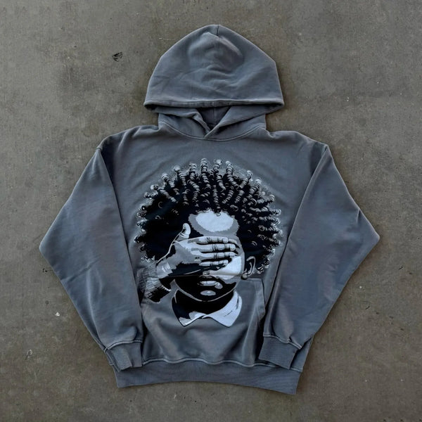 Harajuku Oversized Punk Printing Hoodie Streetwear Sweatshirt Y2K Tops