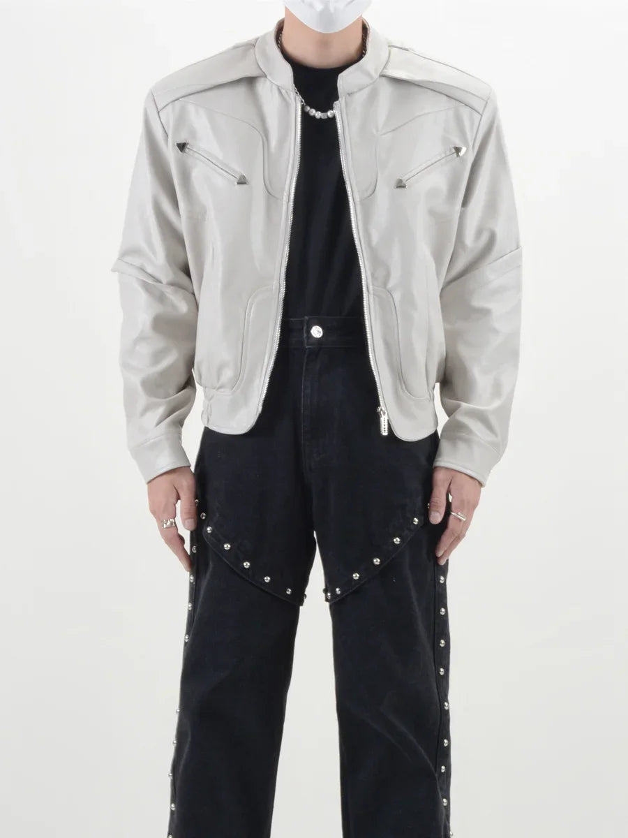 techwear zip bomber, urban fashion, for men, fall streetwear outfit, oversized style, layered fashion, modern aesthetic, graphic detail