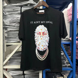 Glitchcore Fashion – High Quality Ih Nom Uh Nit T Shirt Masked Men Letter Printin – Urban Streetwear for Men & Women