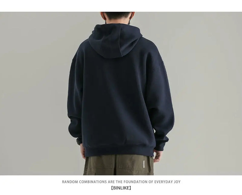 Fashionable Korean Personalized Hooded Sweatshirt Men's Letter Autumn and Winter Tops Japanese Casual Loose Pullover Jacket Tops
