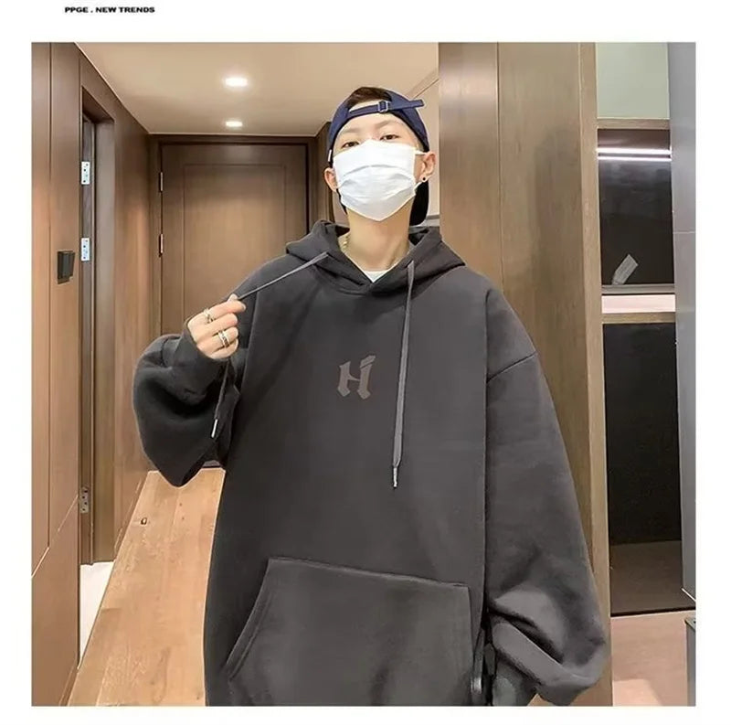 City Boy Oversized Hoodie Sweatshirt Men American High Street Hoodies Funny Streetwear Hip Hop Hoody Mens 2025 Autumn Tracksuit