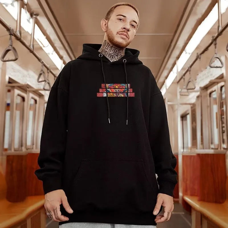 Mens Funny The God Of Wealth Graphic Hoodies 2025 Autumn Hip Hop Print