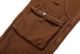 2023 cool design bandage pockets vintage brown baggy men cargo jeans pants y2k hip hop women cotton long trousers pantaloni uomo unique cargo style 1866