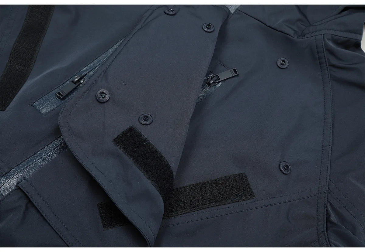 New 2023 Mens Blue Undermycar Armor zipper Parkas Windproof hooded Jacket Tatting Multiple pockets outdoor Wear size 1 2 3 #464