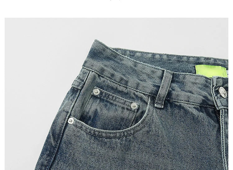 mens high street stars embroidery denim jean pants casual loose straight jeans hip hop y2k unisex pants streetwear joggers unique joggers style 3938