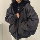 Leather Panel Streetwear Jacket Daily Fit Staple