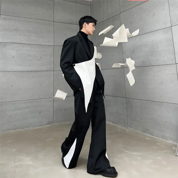 flare pants men vintage fashion casual bell bottom trousers male streetwear net celebrity long pants stage costume urban fashion pants