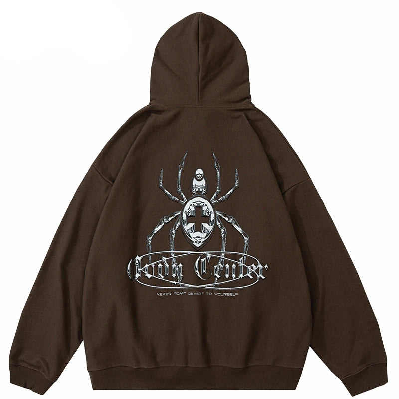 2023 Hip Hop Streetwear Hoodie Sweatshirt Cross Spider Graphic Hoodie