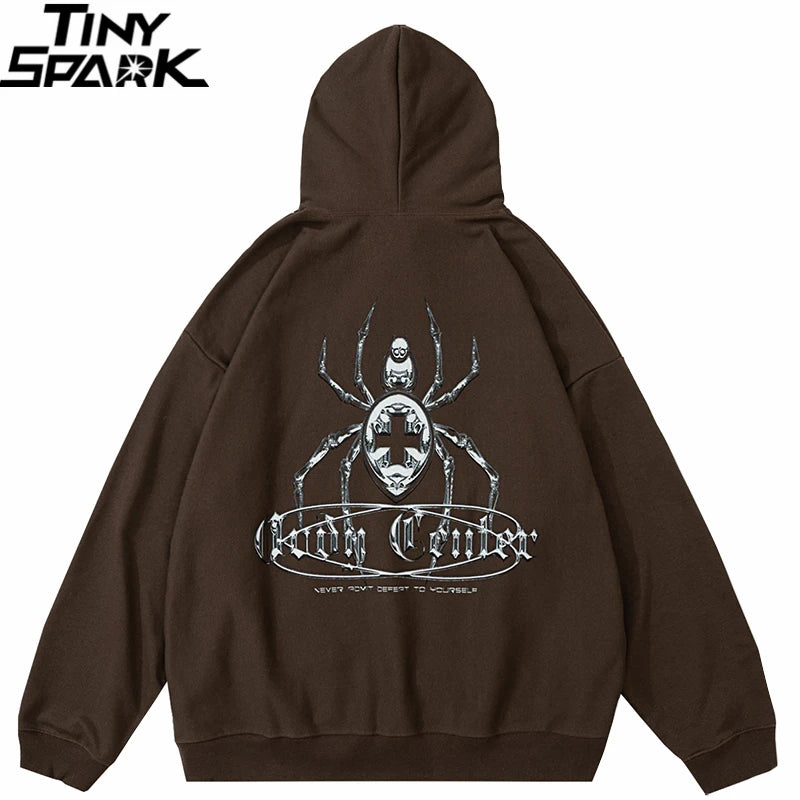 2023 Hip Hop Streetwear Hoodie Sweatshirt Cross Spider Graphic Hoodie