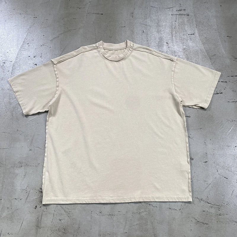 Skatercore Chrome logo – 2024 Summer New Washed Oversized Tshirt Worn Out Retro Distr