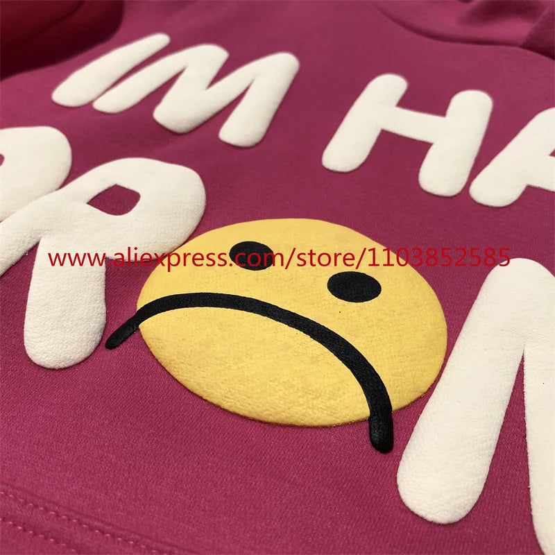 American Heavyweight Vintage Long Sleeved Fleece Hooded Sweatshirt Wit